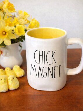 Rae Dunn Chick Magnet Mug Yellow Interior Funny Gift Farmhouse Coffee Cup